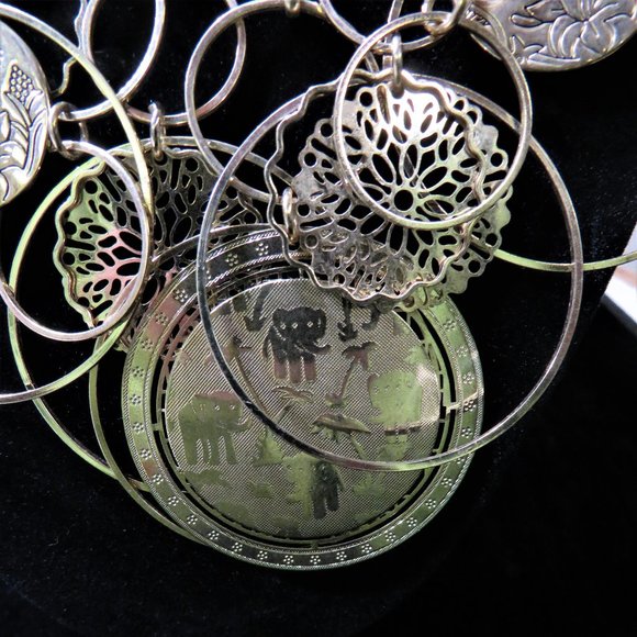 African Animal Inspired Elephant 21" 3 Strand Necklace - Picture 3 of 6